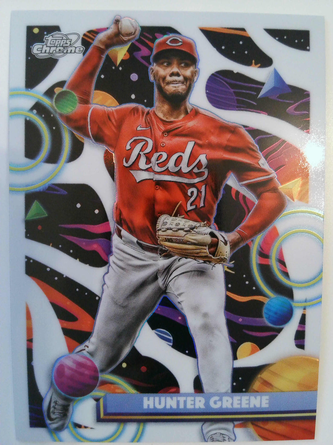 2025 Topps Chrome Cosmic Baseball White Hole Refractor Hunter Greene #81
