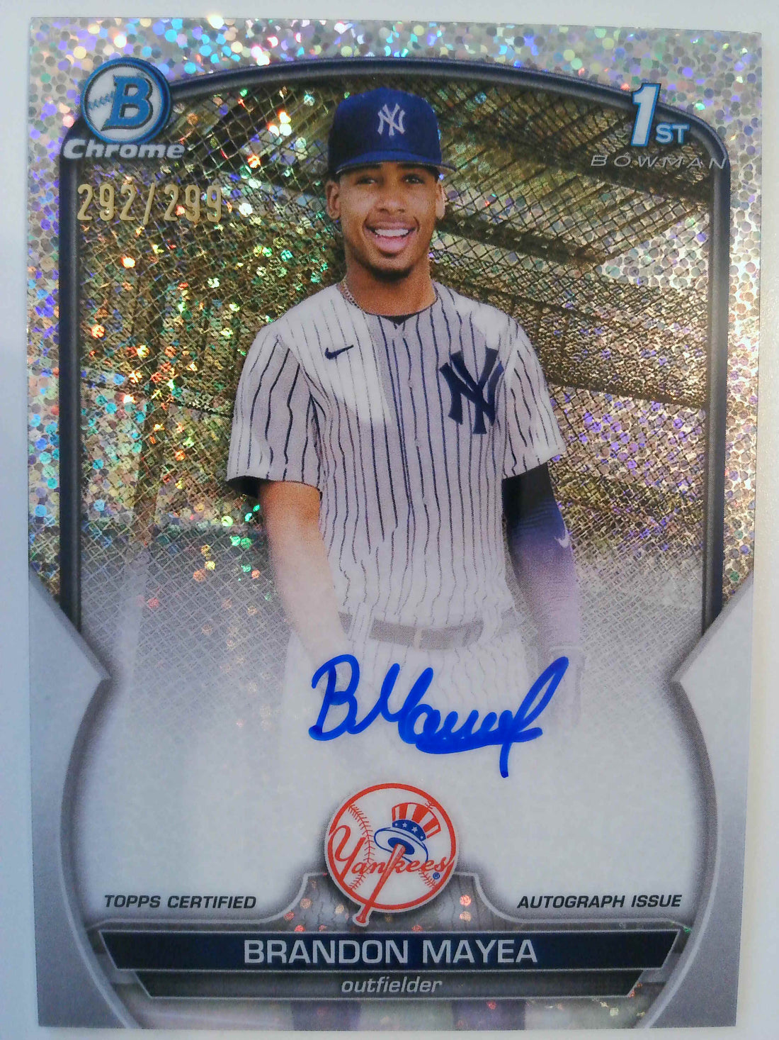 2023 Bowman Chrome Prospect Autographs Speckle 292/299 Brandon Mayea #CPA-BMA