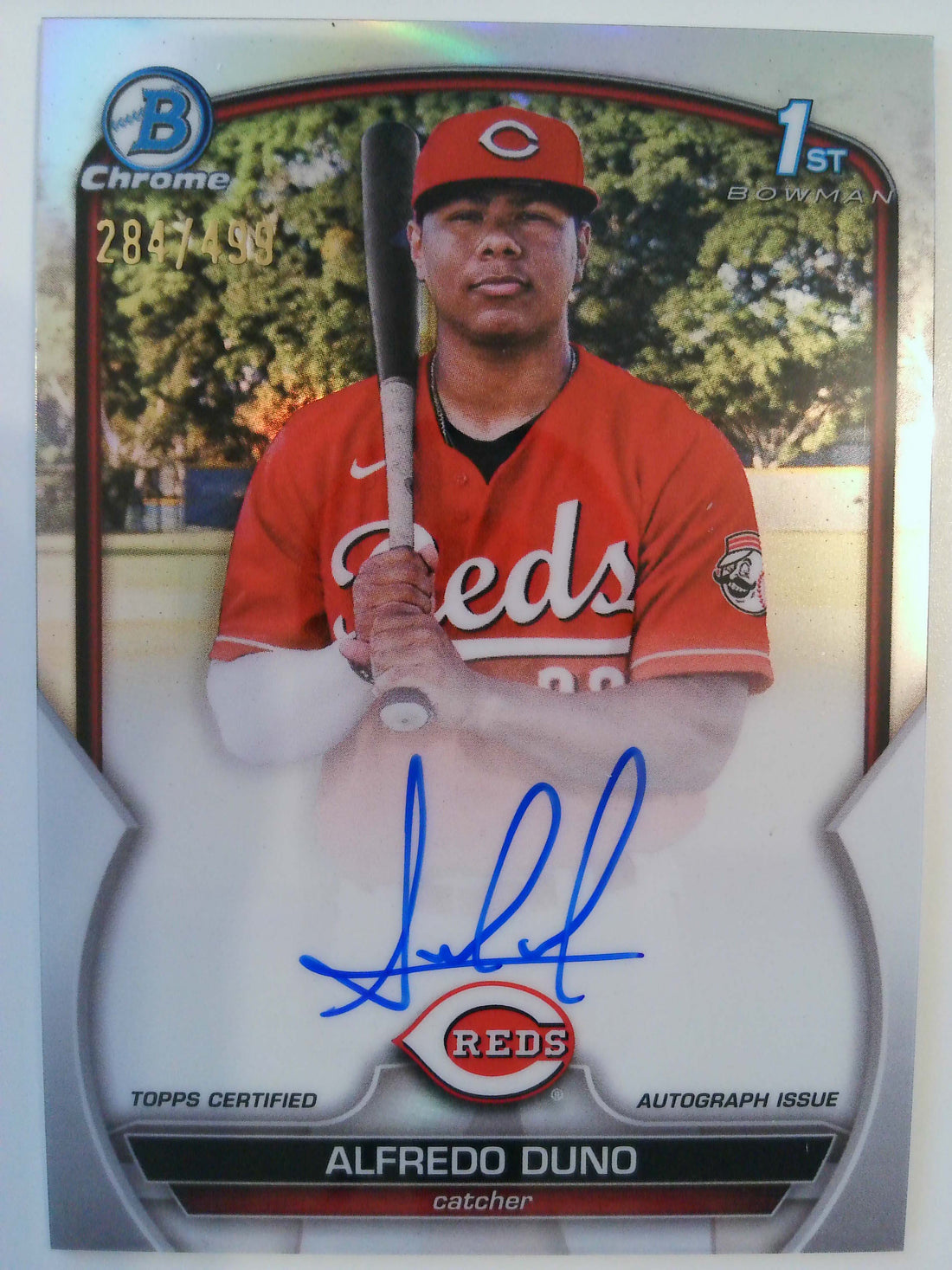 2023 Bowman Chrome Prospect Autographs Refractor 284/499 Alfredo Duno #CPA-ADU