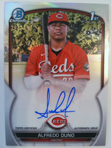 2023 Bowman Chrome Prospect Autographs Refractor 284/499 Alfredo Duno #CPA-ADU