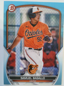 2023 Bowman Draft Baseball Sky Blue 280/499 Samuel Basallo #BD-179