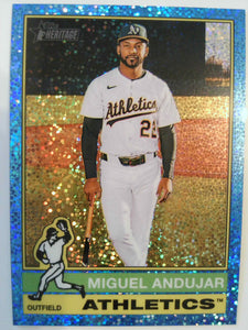 2025 Topps Heritage Chrome Light Blue Sparkle Refractor Miguel Andujar #677