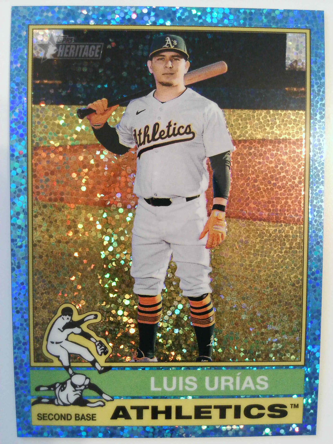 2025 Topps Heritage Chrome Light Blue Sparkle Refractor Luis Urías #505