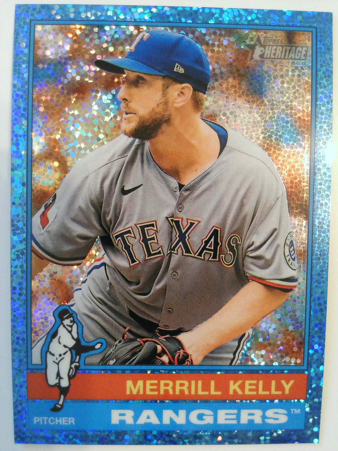 2025 Topps Heritage Chrome Light Blue Sparkle Refractor Merrill Kelly #514