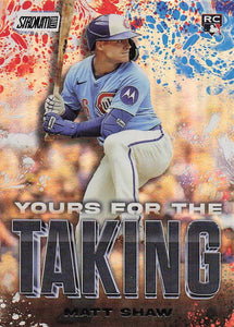 2025 Stadium Club Baseball Yours for the Taking Matt Shaw #YK-3