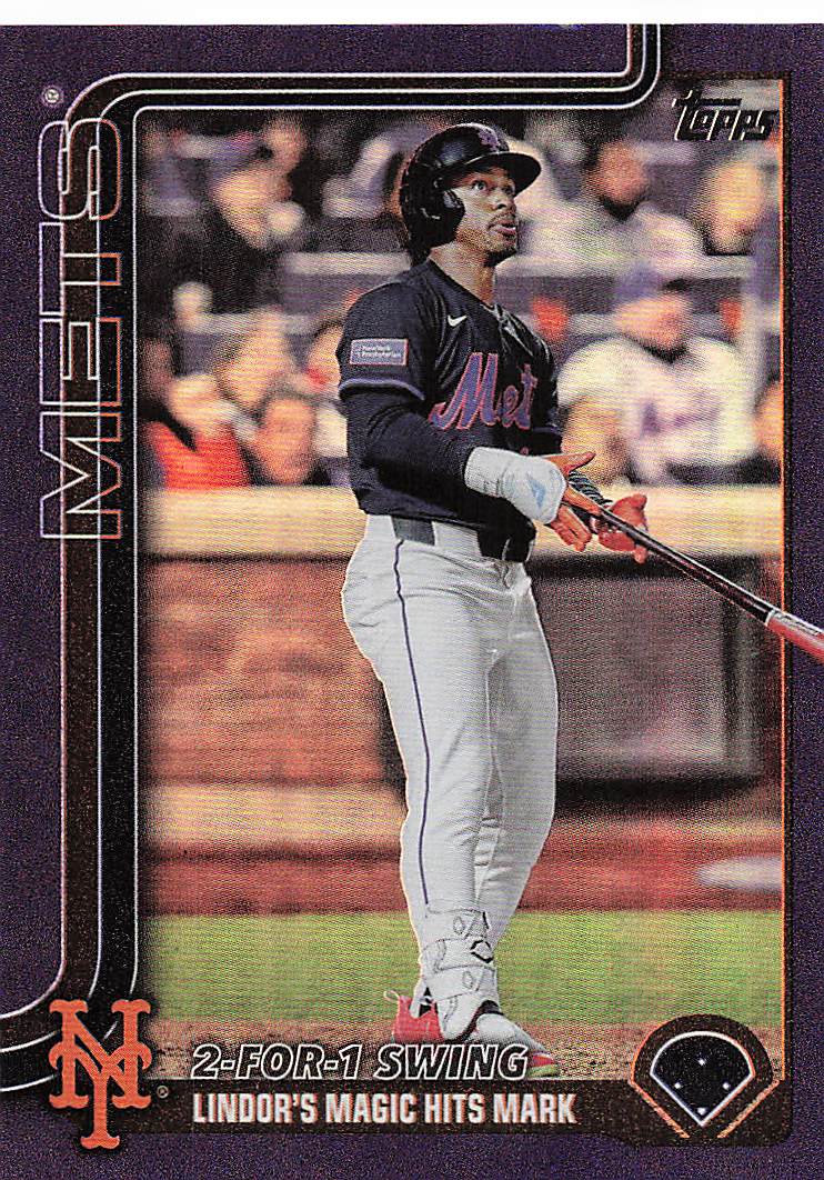 2025 Topps Update Baseball Purple Holo Foil 141/250 Francisco Lindor #US290