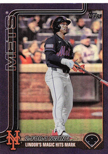 2025 Topps Update Baseball Purple Holo Foil 141/250 Francisco Lindor #US290
