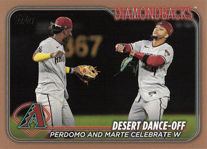 2024 Topps Gold 0133/2024 Desert Dance-Off: Perdomo and Marte Celebrate W #190
