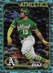 2024 Topps Baseball Aqua Crackle Foil 366/399 Jordan Diaz #697