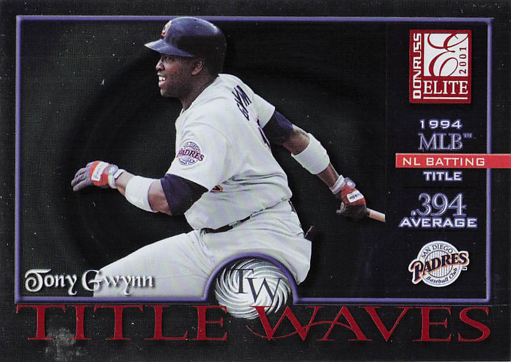 2001 Donruss Elite Baseball Title Waves Tony Gwynn #TW-1