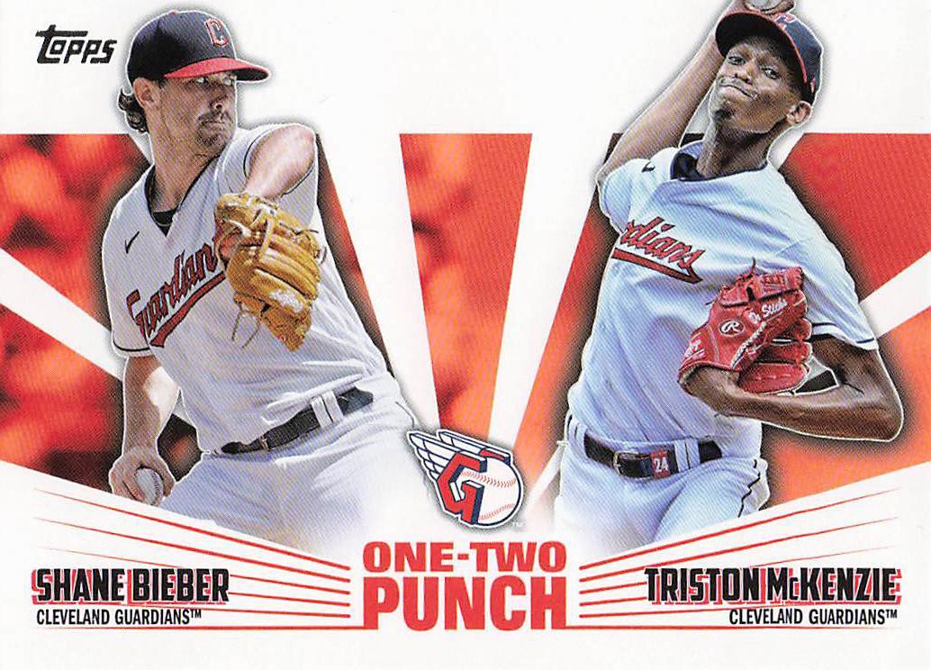 2023 Topps Baseball One-Two Punch Shane Bieber / Triston McKenzie #12P-13