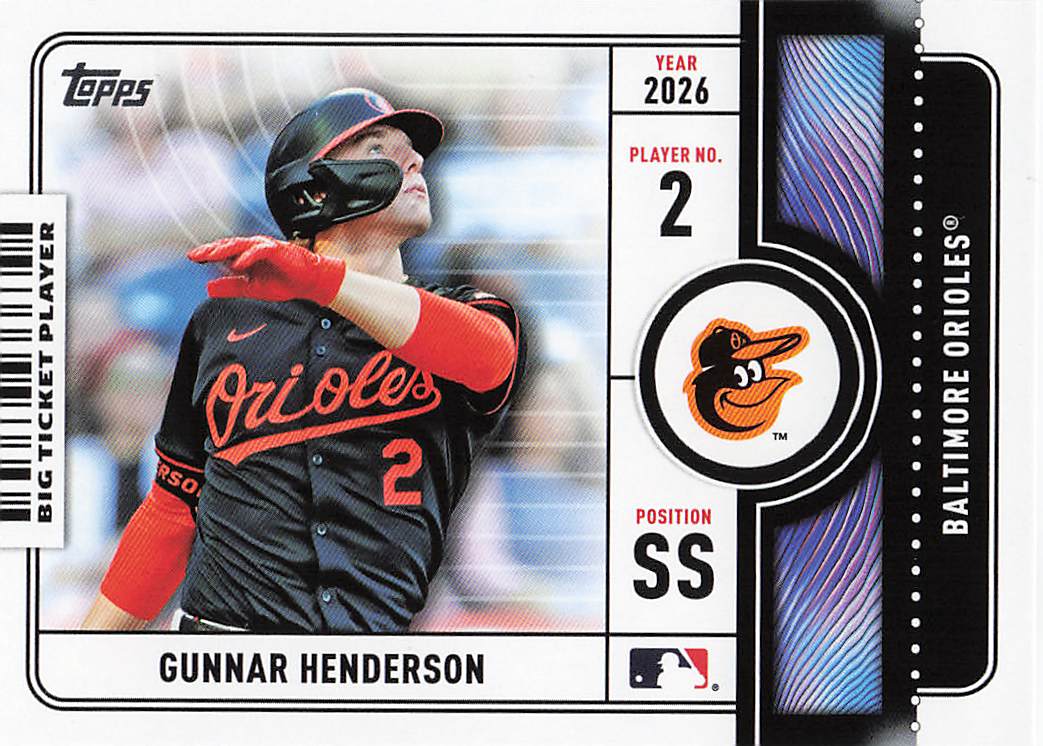 2026 Topps Baseball Big Ticket Players Gunnar Henderson #BTP-4