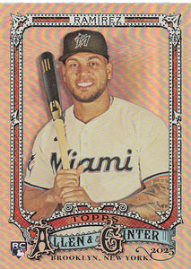 2025 Topps Allen & Ginter Baseball Silver Portrait Agustín Ramírez #218 Rookie