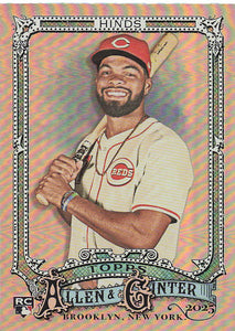 2025 Topps Allen & Ginter Baseball Silver Portrait Rece Hinds #126 Rookie