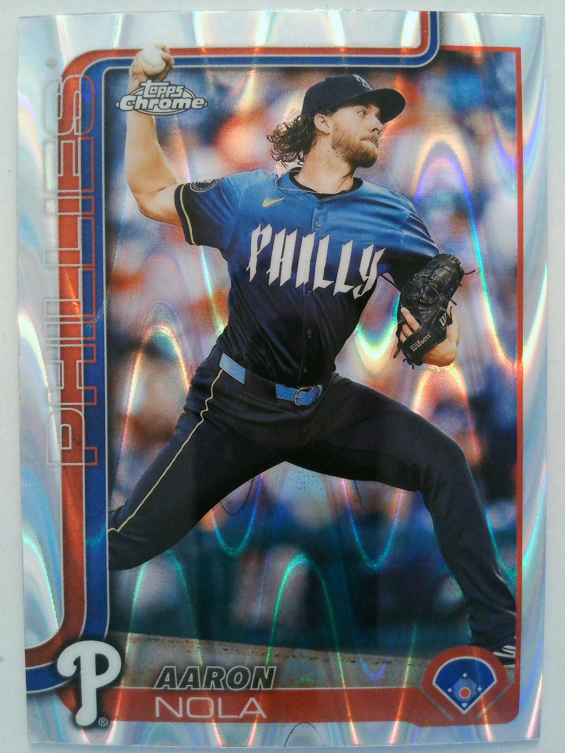 2025 Topps Chrome Baseball Raywave Refractors Aaron Nola #286