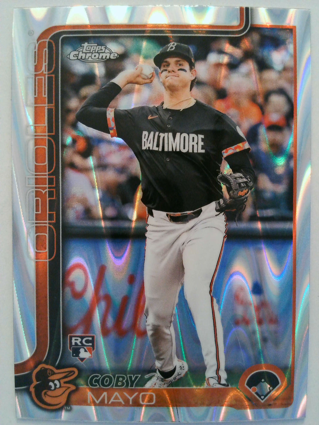 2025 Topps Chrome Baseball Raywave Refractors Coby Mayo #120 Rookie