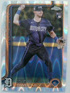 2025 Topps Chrome Baseball Raywave Refractors Trey Sweeney #6 Rookie