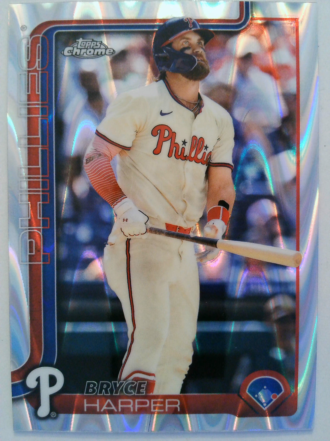 2025 Topps Chrome Baseball Raywave Refractors Bryce Harper #150