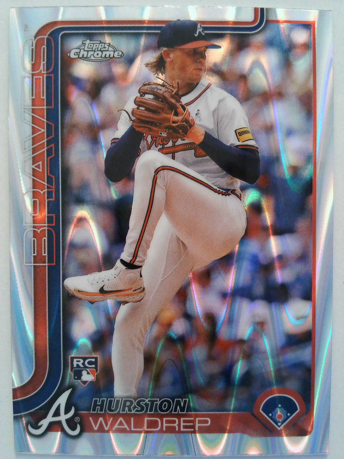 2025 Topps Chrome Baseball Raywave Refractors Hurston Waldrep #90 Rookie