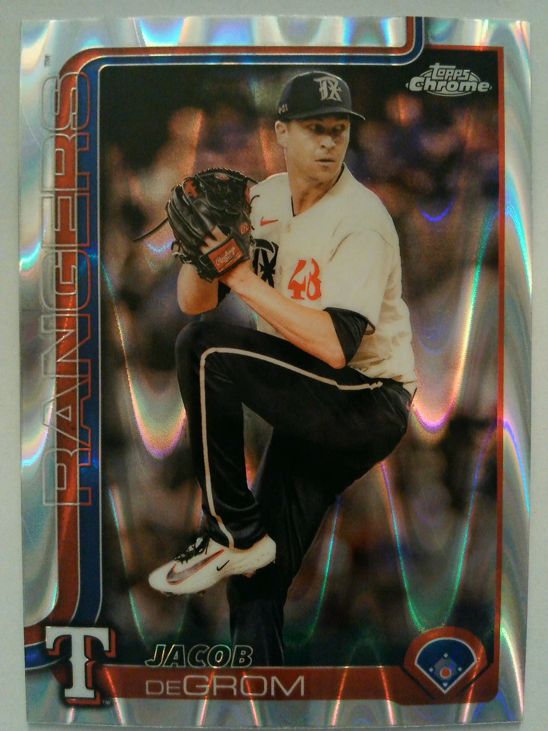 2025 Topps Chrome Baseball Raywave Refractors Jacob deGrom #214