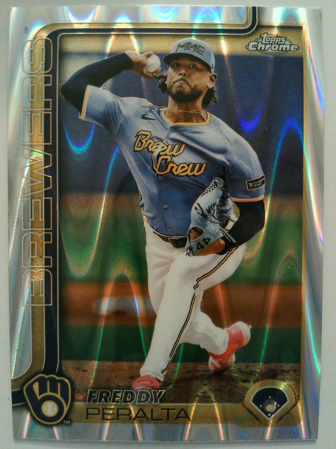 2025 Topps Chrome Baseball Raywave Refractors Freddy Peralta #95