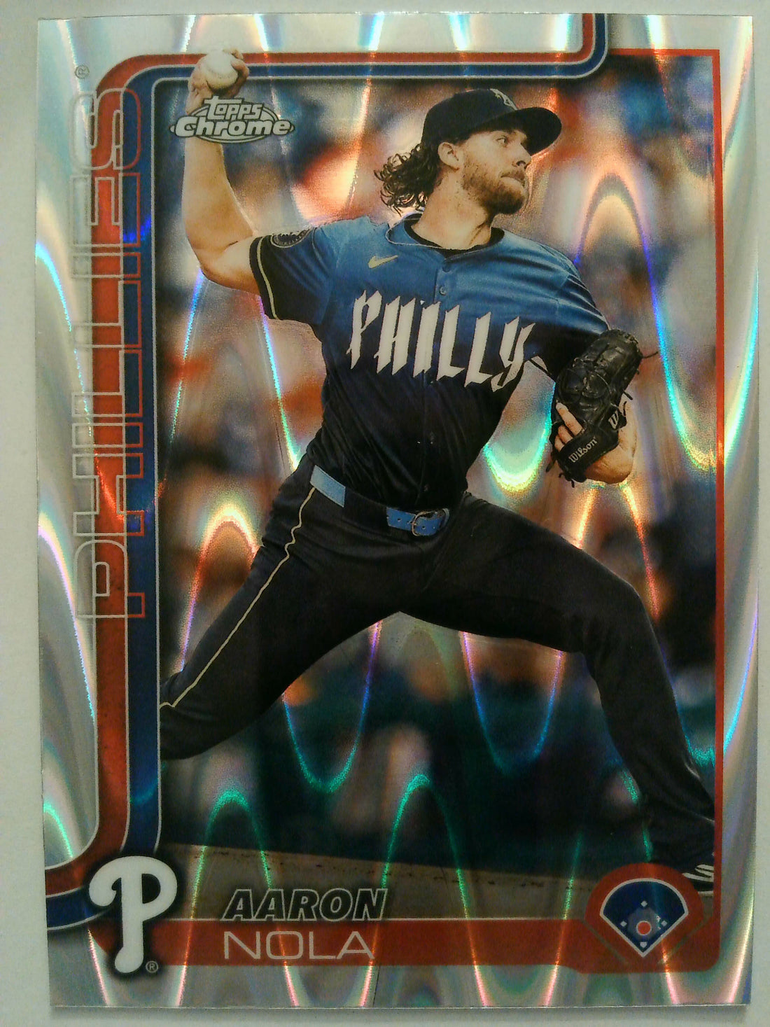 2025 Topps Chrome Baseball Raywave Refractors Aaron Nola #286