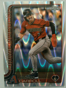 2025 Topps Chrome Baseball Raywave Refractors Corbin Carroll #268