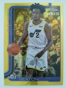 2025-26 Topps Chrome Basketball Yellow Refractor 069/275 Collin Sexton #210