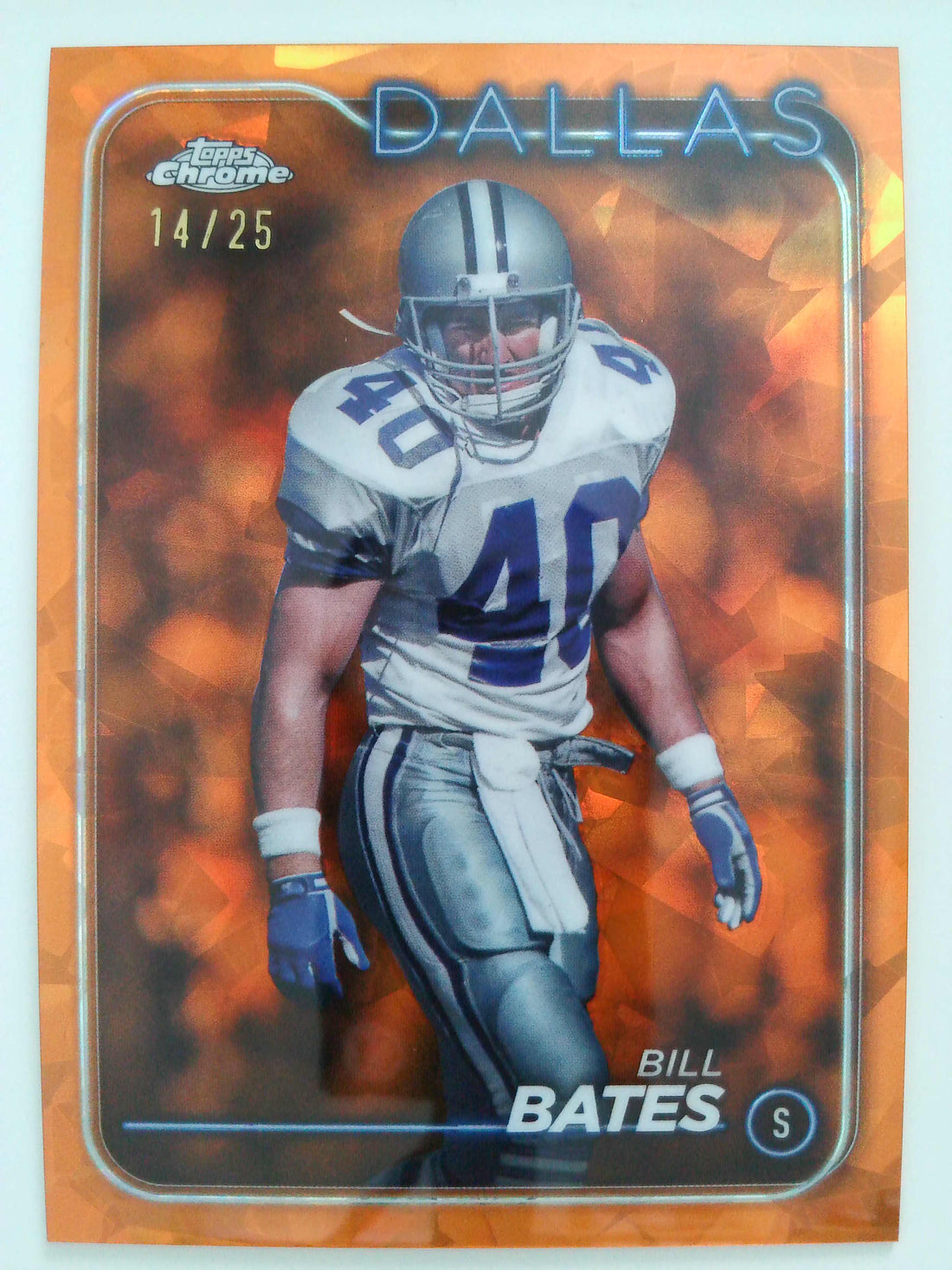 2024 Topps Chrome Football Orange Geometric Refractor 14/25 Bill Bates #47