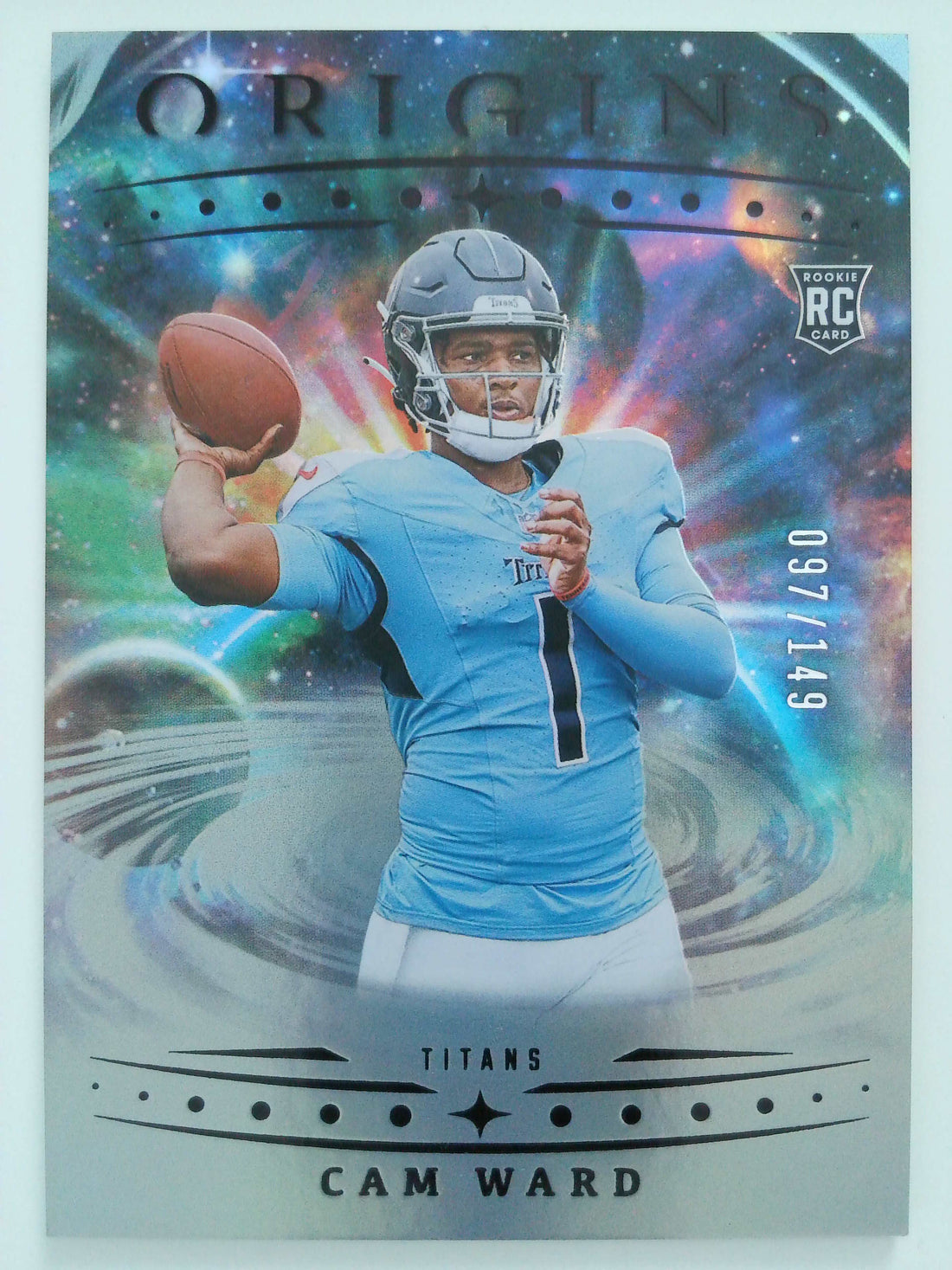 2025 Panini Origins Football Holo Silver 097/149 Cam Ward #143 Rookie