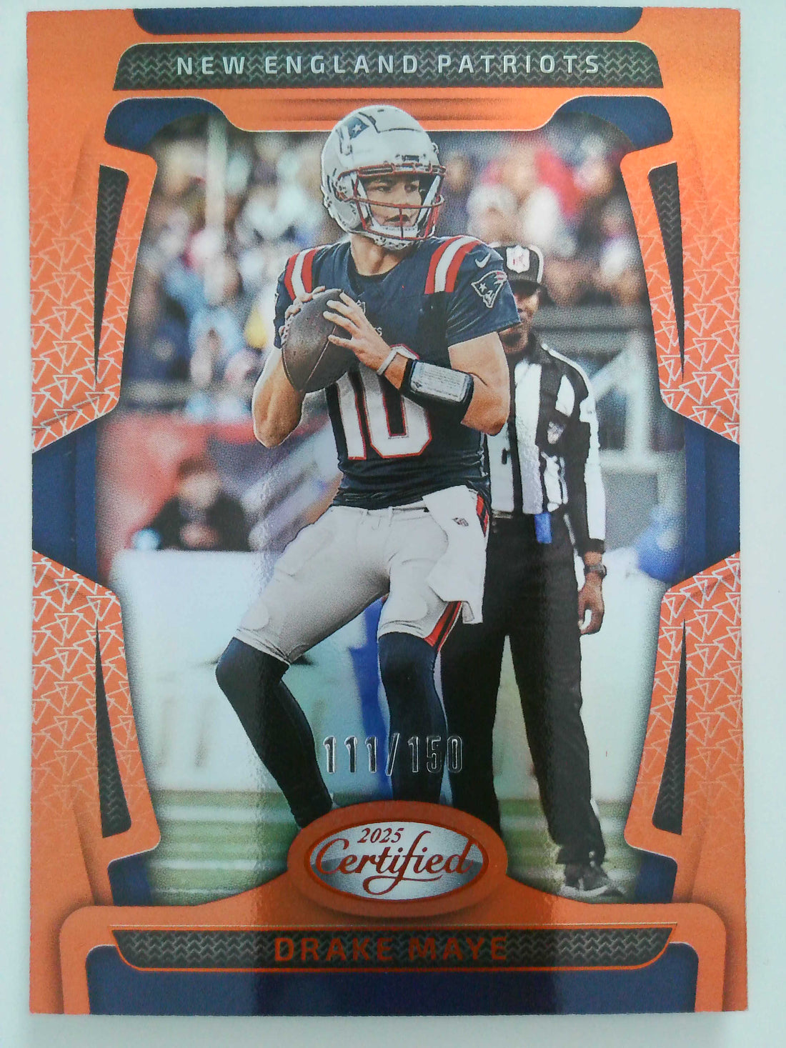 2025 Panini Certified Football Mirror Orange 011/150 Drake Maye #67