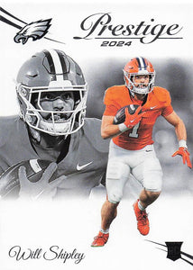 2024 Panini Prestige Football Will Shipley #389 Rookie