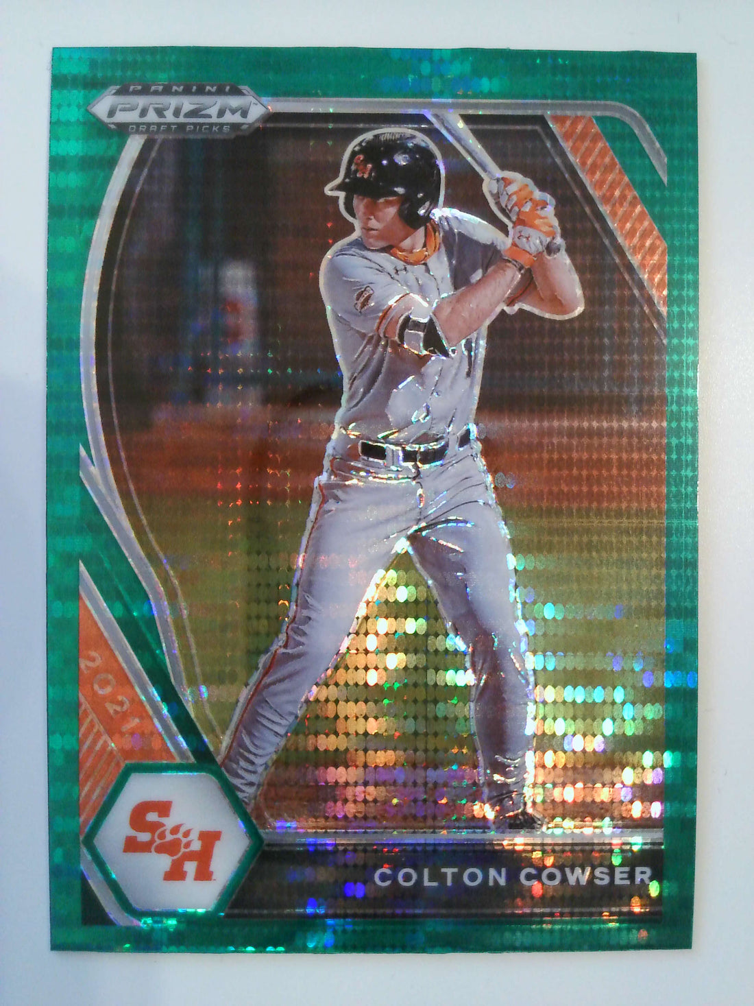 2021 Panini Prizm Draft Picks Baseball Green Pulsar Prizm Colton Cowser #PDP5