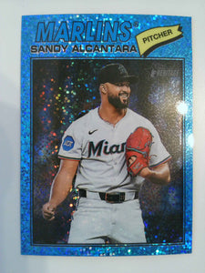 2026 Topps Heritage Chrome Light Blue Sparkle Refractor Sandy Alcantara #76
