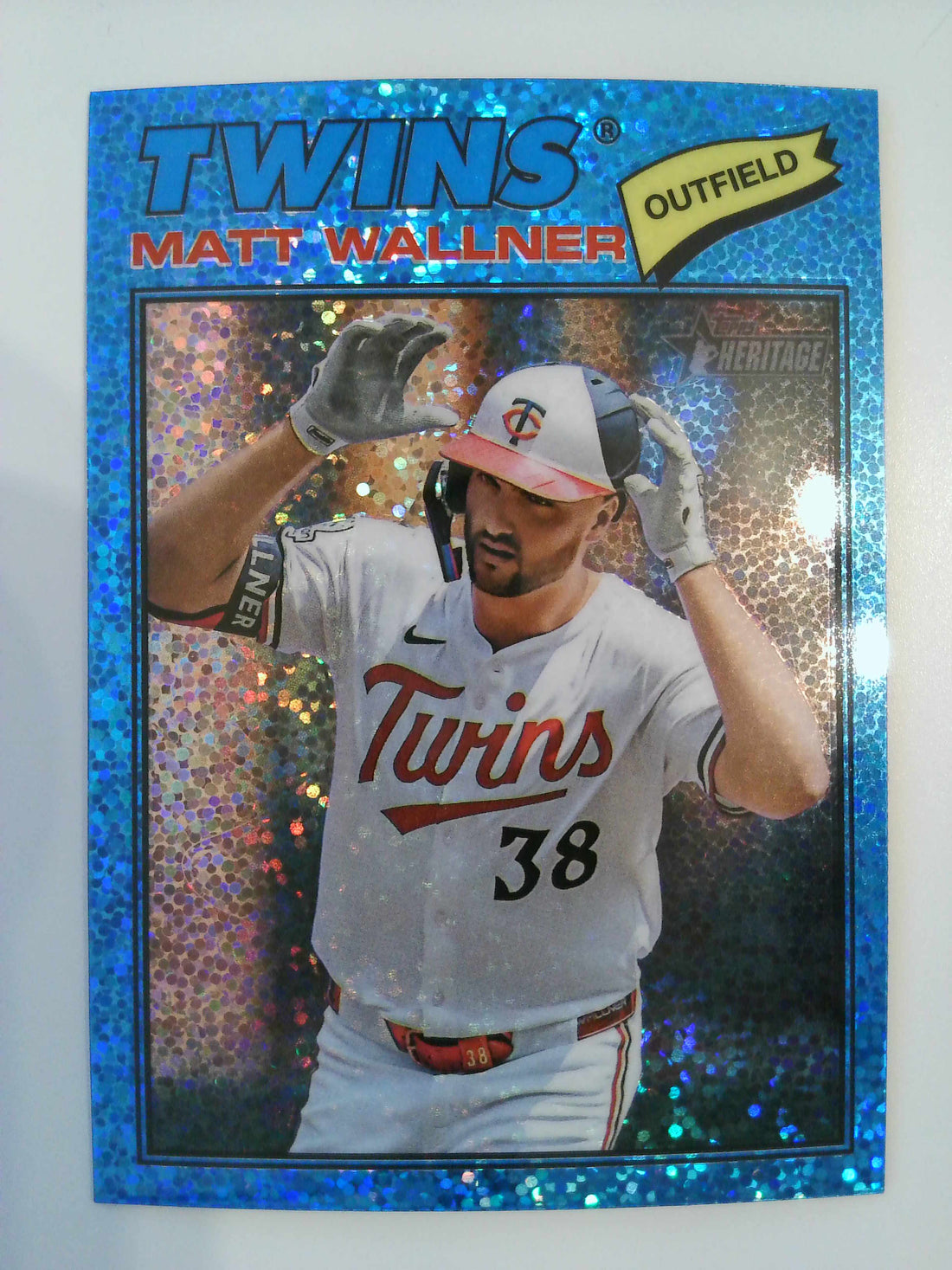 2026 Topps Heritage Chrome Light Blue Sparkle Refractor Matt Wallner #319
