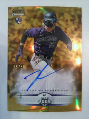 2025 Stadium Club Chrome Autographs Gold Refractors 35/50 Zac Veen #SCCA-ZV