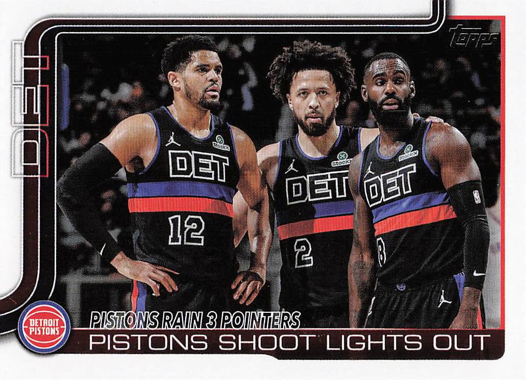 2025-26 Topps Basketball Pistons Rain 3 Pointers: Pistons Shoot Lights Out #279