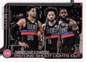 2025-26 Topps Basketball Pistons Rain 3 Pointers: Pistons Shoot Lights Out #279