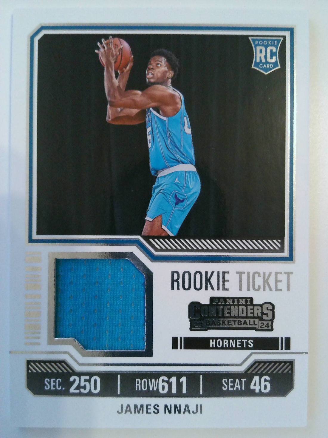 2023-24 Panini Contenders Basketball Rookie Ticket Swatches James Nnaji #RTS-NNJ