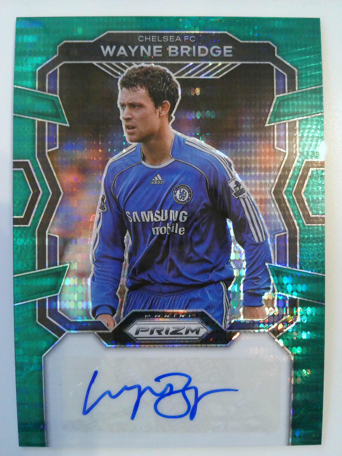 2023-24 Panini Prizm Premier League Signatures Green Pulsar Wayne Bridge #S-WB