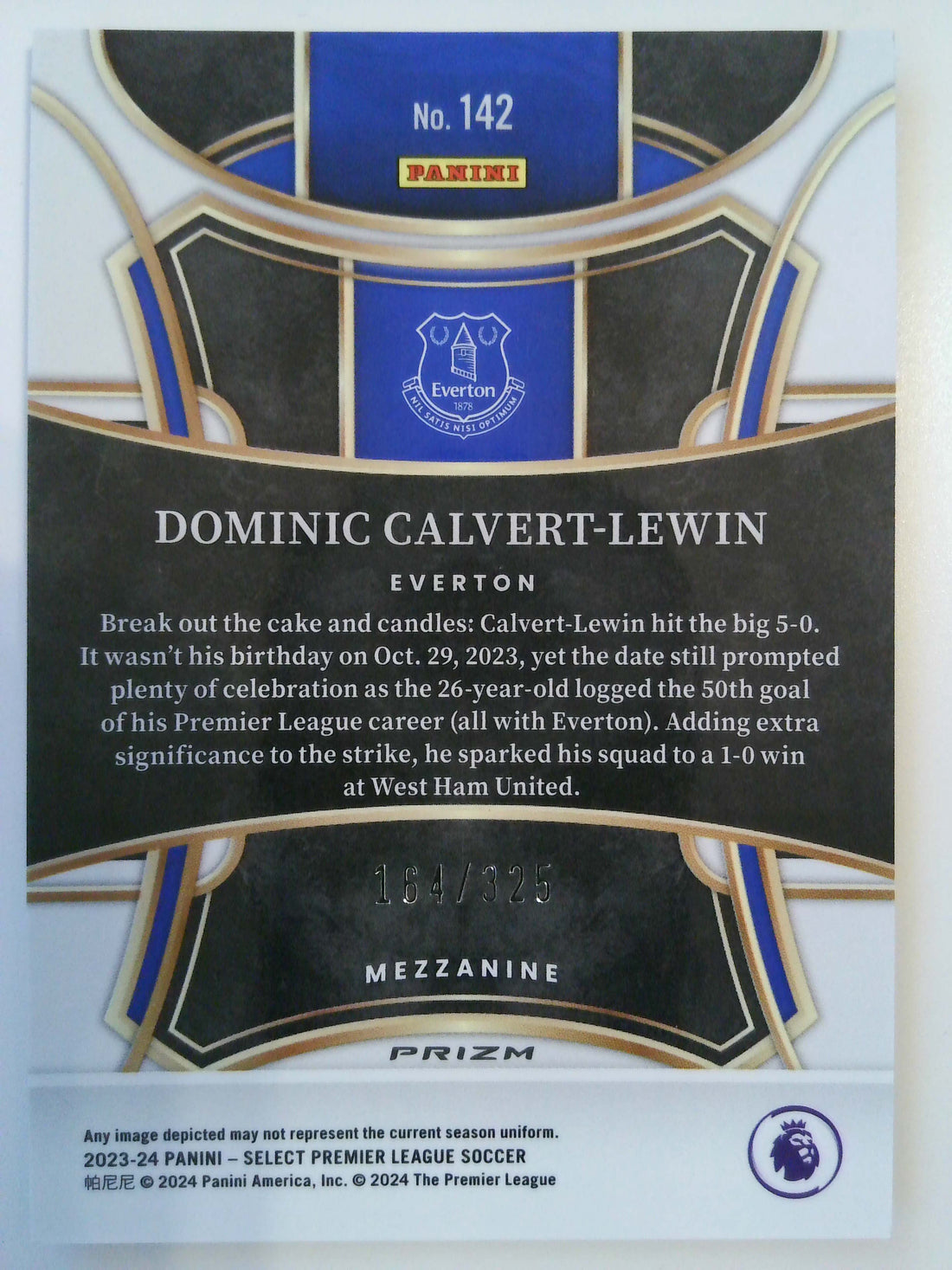 2023-24 Select Premier League Pink Mojo 164/325 Dominic Calvert-Lewin #142