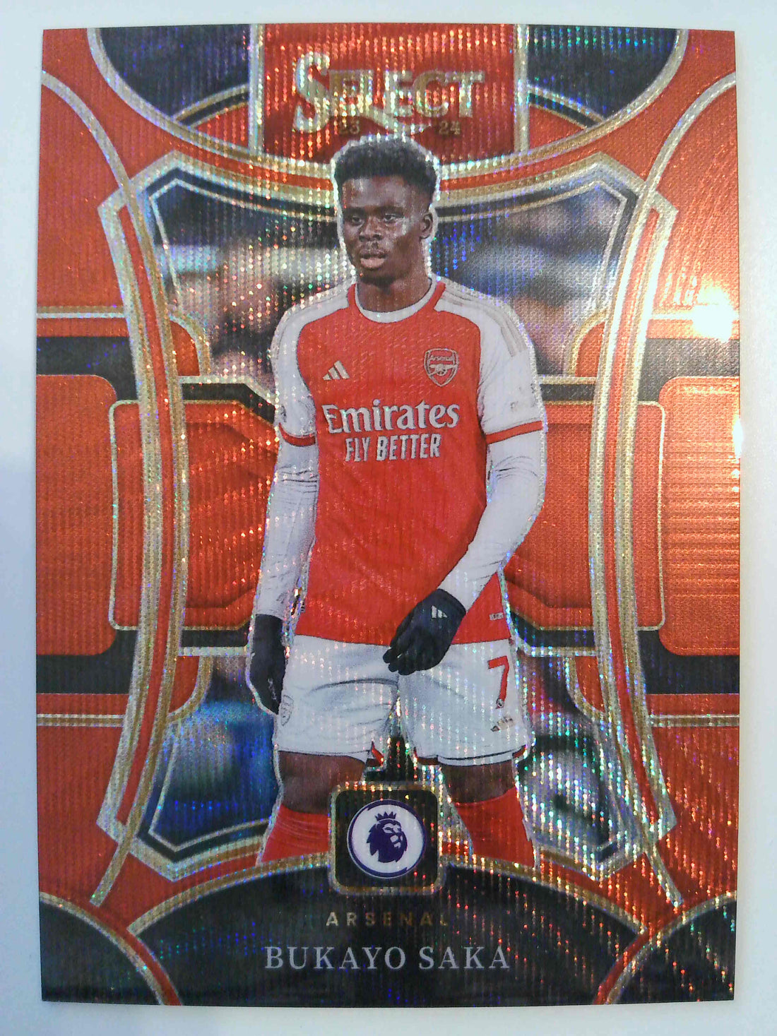 2023-24 Panini Select Premier League Soccer Red Wave 086/149 Bukayo Saka #106