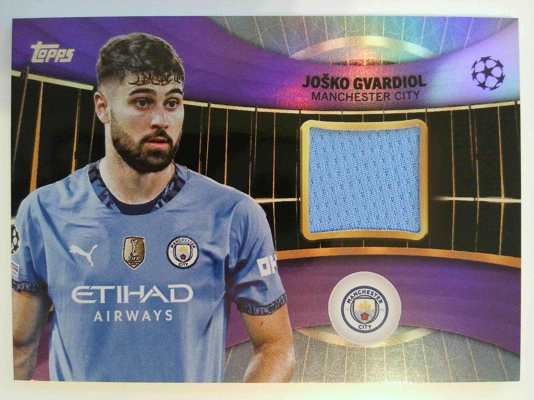 2024-25 Topps UCC Soccer Superstar Relics Purple 082/299 Joško Gvardiol #SR-GV