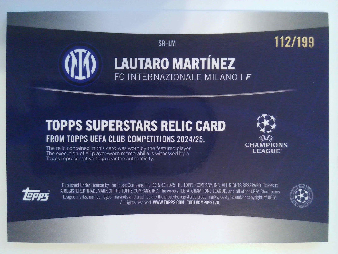 2024-25 Topps UCC Superstar Relics Neon Green 112/199 Lautaro Martínez #SR-LM