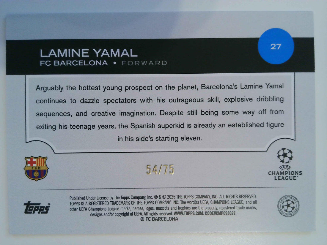 2024-25 Topps UCC Pink Inferno Foil 54/75  Lamine Yamal #27