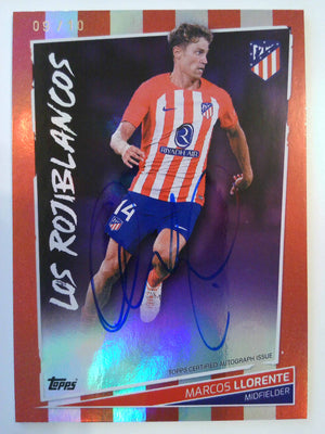 2023-24 Topps Atletico Madrid Autographs Purple 09/10 Marcos Llorente #LC-ML