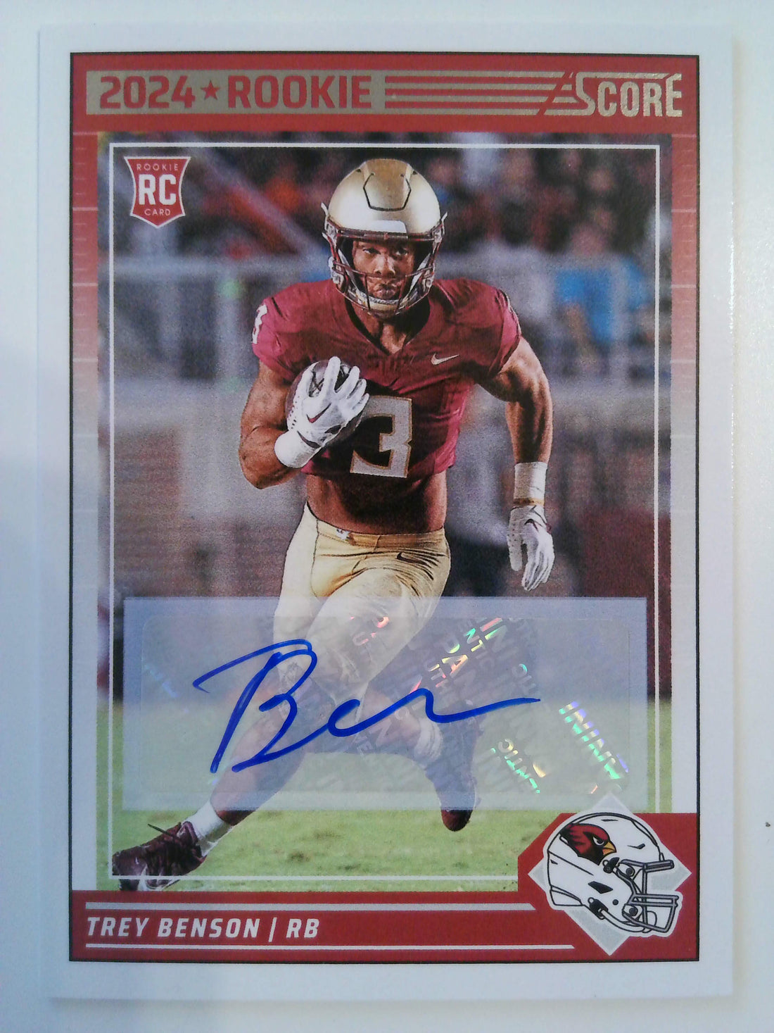 2024 Score Football Signatures Trey Benson #354 Rookie