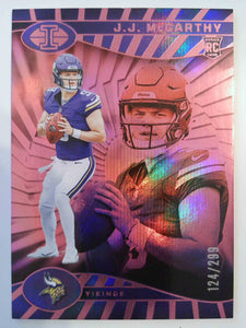 2024 Panini Illusions Pink Trophy Collection 124/299 J.J. McCarthy #100 Rookie