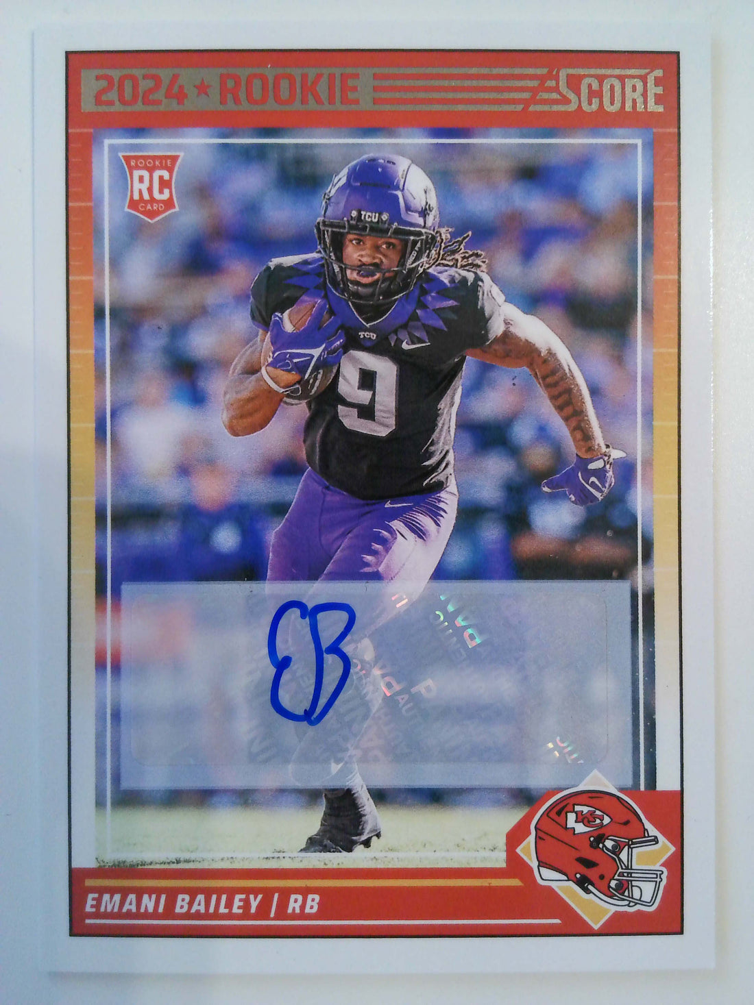 2024 Score Football Signatures Emani Bailey #394 Rookie