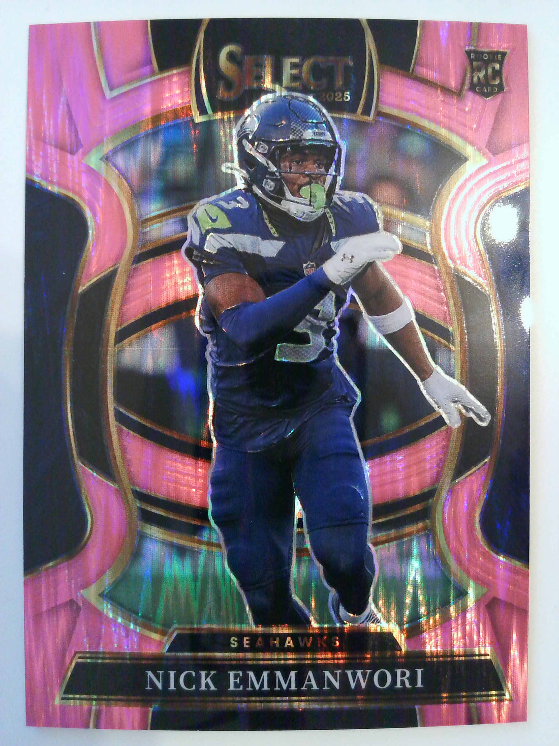 2025 Panini Select Football Pink Prizm Shock Nick Emmanwori #15 Rookie
